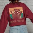 Adopt a Street Cat Sweatshirt - Animal Lovers Quirky Art Maroon
