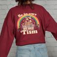 Autistic Raccoon Oversized Sweatshirt for Women | Empowering Back Print Maroon
