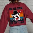 Be In Awe Of My 'Tism Vintage Autistic Autism Raccoon Women's Oversized Sweatshirt Back Print Maroon