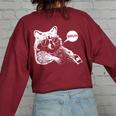 Bruh Raccoon Trash Panda Meme | Women's Oversized Sweatshirt for Teens Maroon