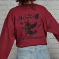 I Am A Conduit For Nonsense Trendy Raccoon -Adults Grey Small Cotton Polyester Short Sleeve Women's Oversized Sweatshirt Back Print Maroon
