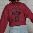 Cowboy Raccoon Men Women Howdy Raccoon Howdy Animal Women's Oversized Sweatshirt Back Print Maroon
