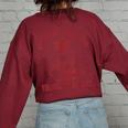 Cowboy Raccoon Women's Oversized Sweatshirt - Western Back Print Maroon