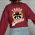 Cute Raccoon Women's Oversized Sweatshirt - Modern Cartoon Style Maroon