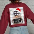 Dear Santa Raccoon Women's Christmas Sweatshirt - Oversized & Cozy Maroon