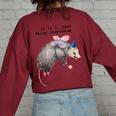 Fairy Godpossum Raccoon Trash Panda Sweatshirt - Women's Oversized Maroon