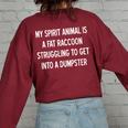 Fat Raccoon Spirit Animal | Sarcastic Oversized Sweatshirt for Women Maroon