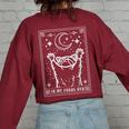 In My Feral Era Raccoon With Moon Trash Panda Women's Oversized Sweatshirt Back Print Maroon