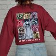 Feral Era Raccoon Women's Oversized Sweatshirt | Funny Meme Maroon