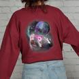 Ferret Moon-Howling Women's Oversized Sweatshirt | Back Print Maroon