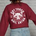 Gothic Raccoon Women's Oversized Sweatshirt | Back Print | Unique Style Maroon
