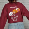Happy Pills Raccoon Tshirt Raccoon Lover Women's Oversized Sweatshirt Back Print Maroon
