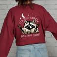 It's Called Trash Can Not Trash Cannot Funny Racoon Women's Oversized Sweatshirt Back Print Maroon