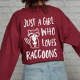 Just a Girl Who Loves Raccoons Cute Raccoon Lover Women's Oversized Sweatshirt Back Print Maroon