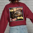 Life Is Soup Raccoon Meme Women's Sweatshirt - Oversized & Quirky Maroon