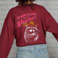 Raccoon Back Print Women's Oversized Sweatshirt | Cozy & Unique Maroon