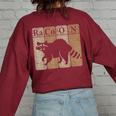 Raccoon Chemistry Elements Women's Oversized Sweatshirt - Fun Design Maroon