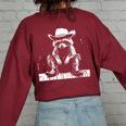 Raccoon Cowboy Western Sweatshirt – Adult & Kids, Oversized Fit Maroon