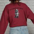 Raccoon Cowboy Women's Oversized Sweatshirt - Fun Back Print Maroon