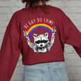 Raccoon LGBTQ Pride Oversized Sweatshirt - Fun Back Print Maroon
