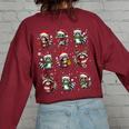 Raccoon Lover Oversized Women's Sweatshirt - Christmas Pajama Style Maroon