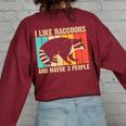 Raccoon For Men Women Raccoon Lover Introvert Women's Oversized Sweatshirt Back Print Maroon