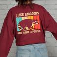 Raccoon For Men Women Raccoon Lover Introvert Women's Oversized Sweatshirt Back Print Maroon