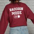 Raccoon Mode On Women's Oversized Sweatshirt | Cozy Animal Lover Gift Maroon