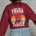Raccoon Retro Women's Oversized Sweatshirt | Vintage Back Print Maroon