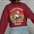 Raccoon Retro Women's Sweatshirt - Cozy Vintage Oversized Fit Maroon