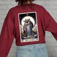 Raccoon Tarot Sweatshirt - The Lovers Back Print for Women Maroon
