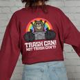 Raccoon Trash Can Not Cant Street Cat Men Women Kids Women's Oversized Sweatshirt Back Print Maroon