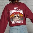 Raccoon Whisperer Oversized Women's Sweatshirt - Vintage Retro Style Maroon
