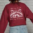 Raccoon Women's Oversized Sweatshirt - Cute Back Print Maroon