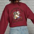 Raccoonicorn Oversized Sweatshirt - Fun Print for Women Maroon