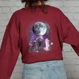 Rats Howling At The Moon Shirt Rat Women's Oversized Sweatshirt Back Print Maroon