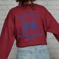 This Is My Rotting In Bed Shirt Raccoon Meme Sarcastic Women's Oversized Sweatshirt Back Print Maroon