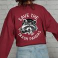 Save Raccoons Sweatshirt for Women | Oversized Animal Lover Style Maroon
