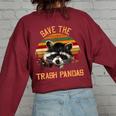 Save The Trash Pandas Raccoon Shirt Raccoon Animal T-Shirt Women's Oversized Sweatshirt Back Print Maroon