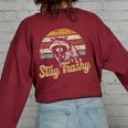 Stay Trashy Raccoon & Opossum Women's Oversized Sweatshirt - Meme Style Maroon