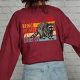 Street Cat Funny Oversized Sweatshirt - Adopt Raccoon Style Maroon
