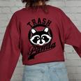Trash Panda Raccoon Meme Women's Oversized Sweatshirt - Eco Design Maroon