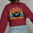 Trash Panda Raccoon Oversized Women's Sweatshirt | Quirky Back Print Maroon