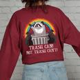 Trash Panda Raccoon Women's Oversized Sweatshirt - Fun Back Print Maroon