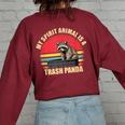 Trash Panda Spirit Animal Women's Oversized Sweatshirt - Raccoon Enthusiast Maroon