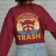 Vintage Raccoon Oversized Women's Sweatshirt – Eco Trash Style Maroon