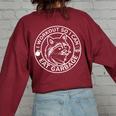 Women's Oversized Sweatshirt - Workout for Food | Gym Raccoon Theme Maroon