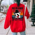 Be In Awe Of My 'Tism Vintage Autistic Autism Raccoon Women's Oversized Sweatshirt Back Print Red