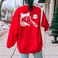 Bruh Raccoon Trash Panda Meme | Women's Oversized Sweatshirt for Teens Red