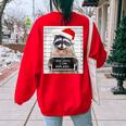 Dear Santa Raccoon Women's Christmas Sweatshirt - Oversized & Cozy Red
